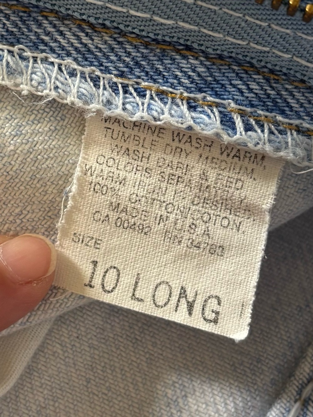 *FLAWS* Vtg Lee High Waist Tapered Light Wash Denim Jeans 10L Western Yoke 80s - Picture 9 of 16